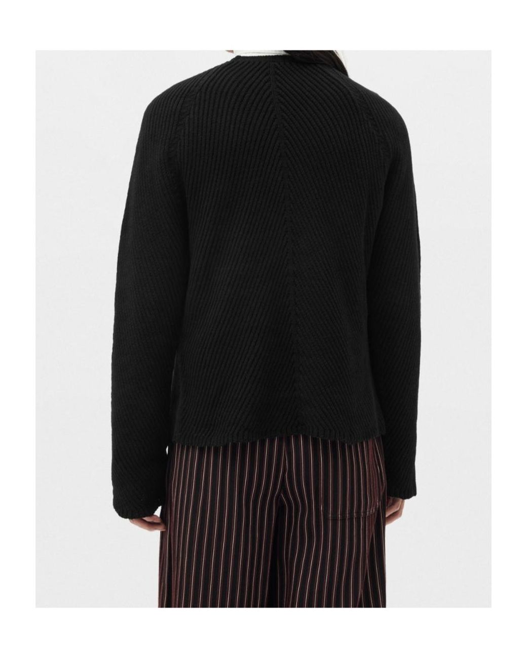 Ann Demeulemeester Black Ribbed-Knit Sweater for men