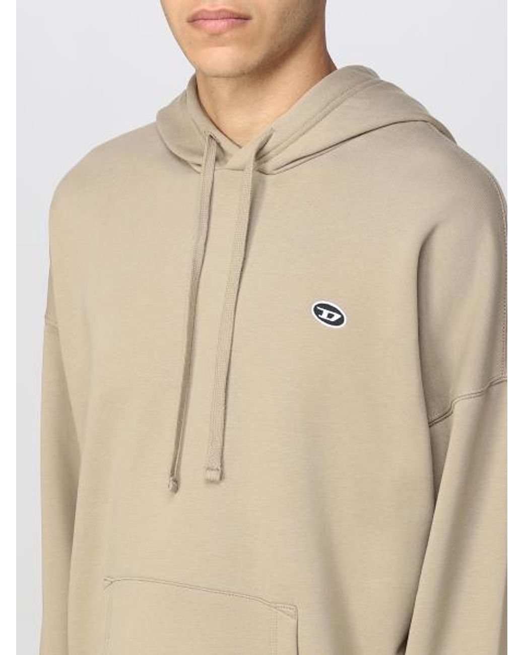 DIESEL Natural Logo-Patch Drawstring Hoodie for men