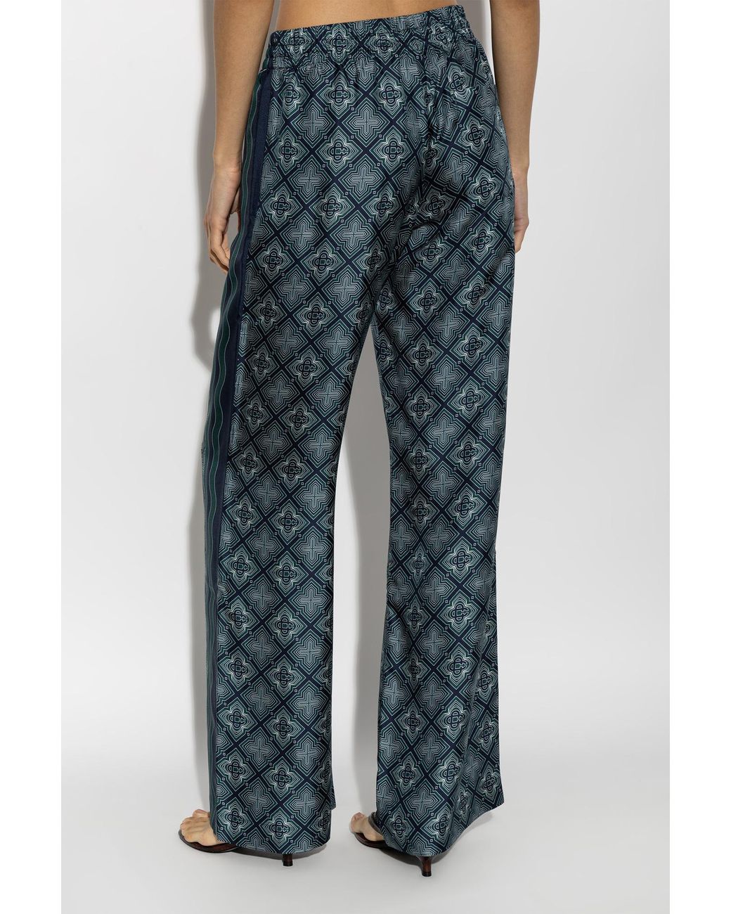 Casablanca Blue Geometric Wide-Leg Pants