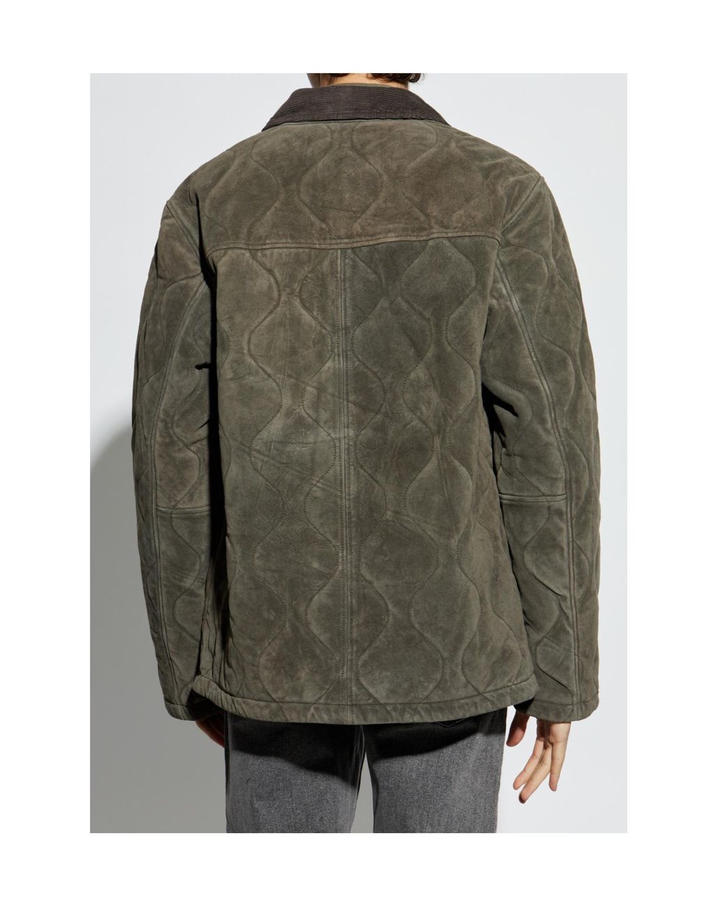 AllSaints Green Quilted Oversized Jacket for men