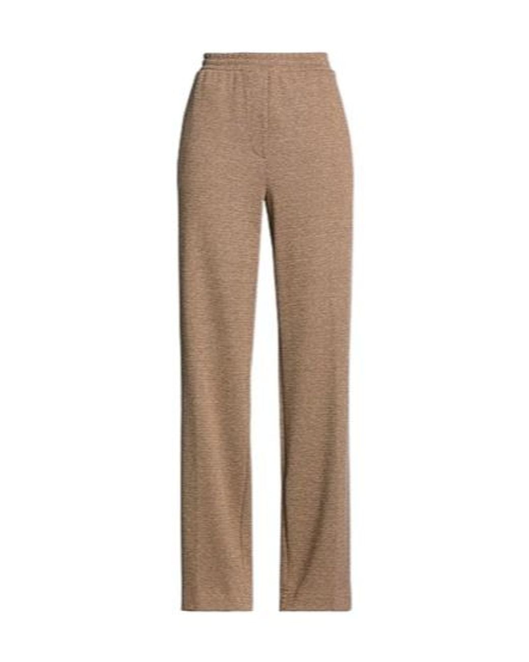 Weekend by Maxmara Natural Two-Color Knitted Straight-Leg Pants