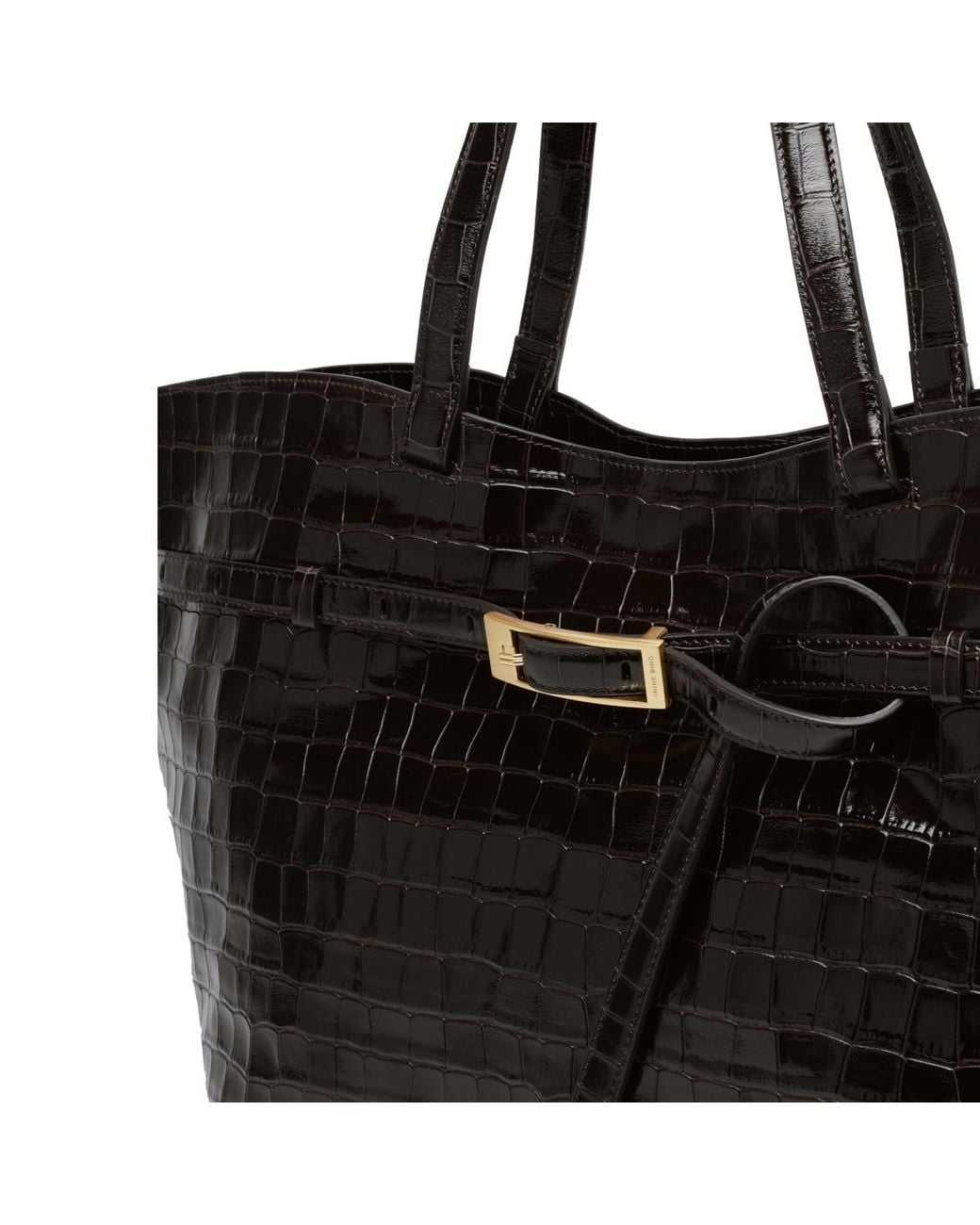 Anine Bing Black Elly Embossed Tote Bag