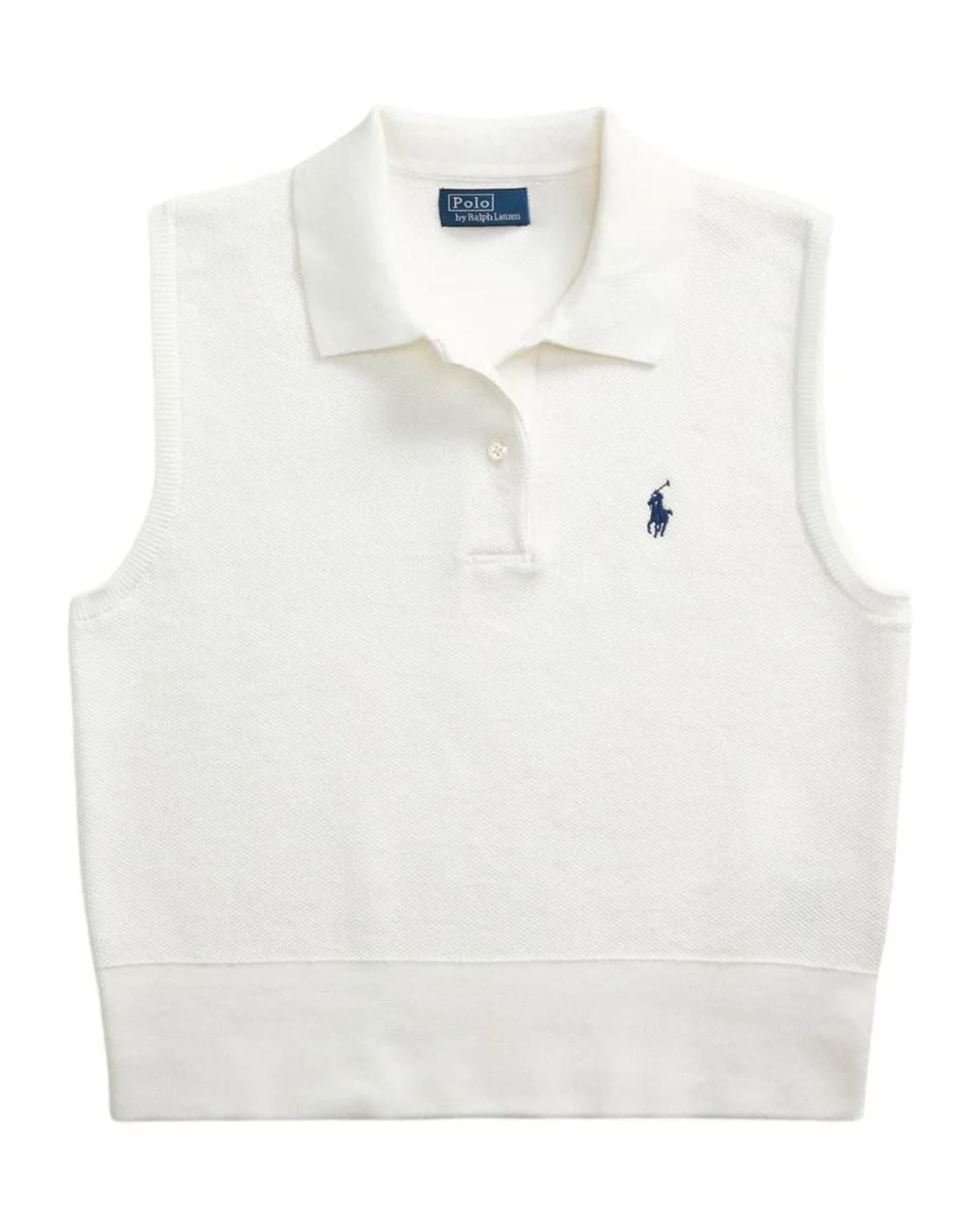 Polo Ralph Lauren White Sleeveless Polo Knitted Sweater