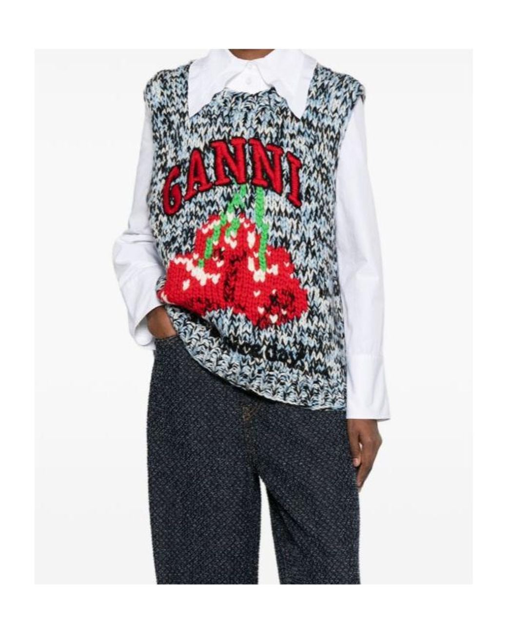 Ganni Red Knitted Vest