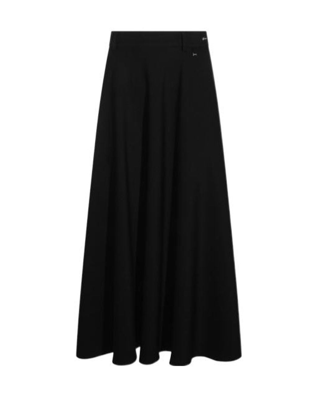 Herno Black Flared Maxi Skirt
