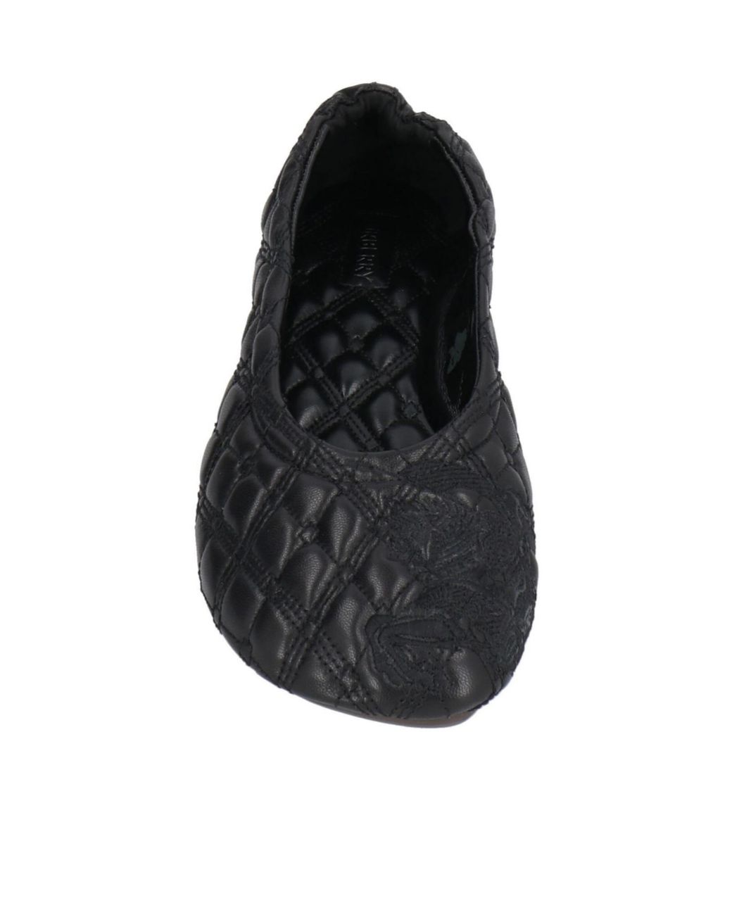 Burberry Black Leather Embroidered Ballet Flats