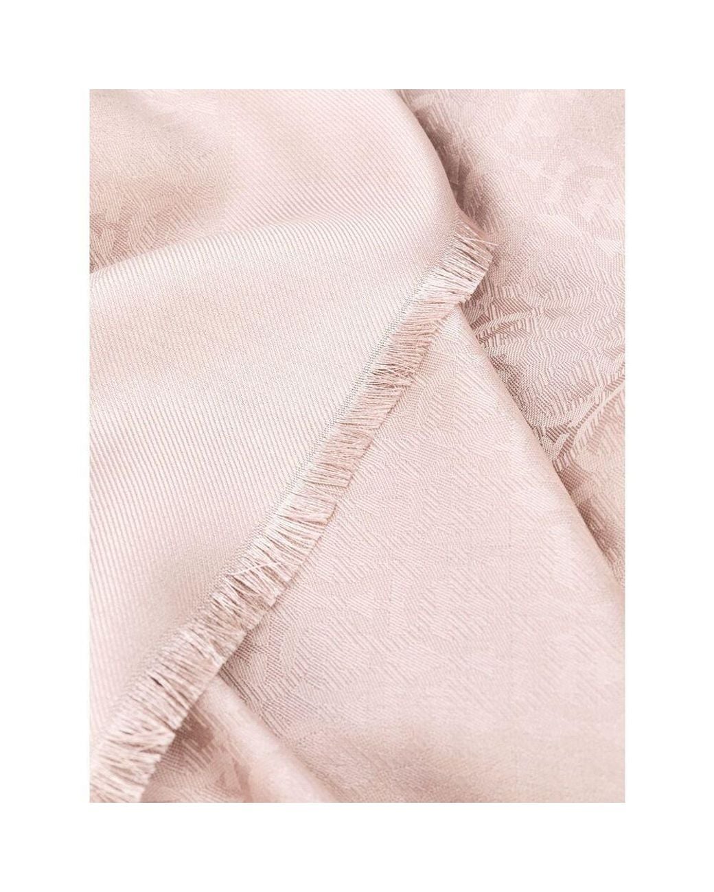 Ferragamo Pink Gancini-Print Frayed Scarf