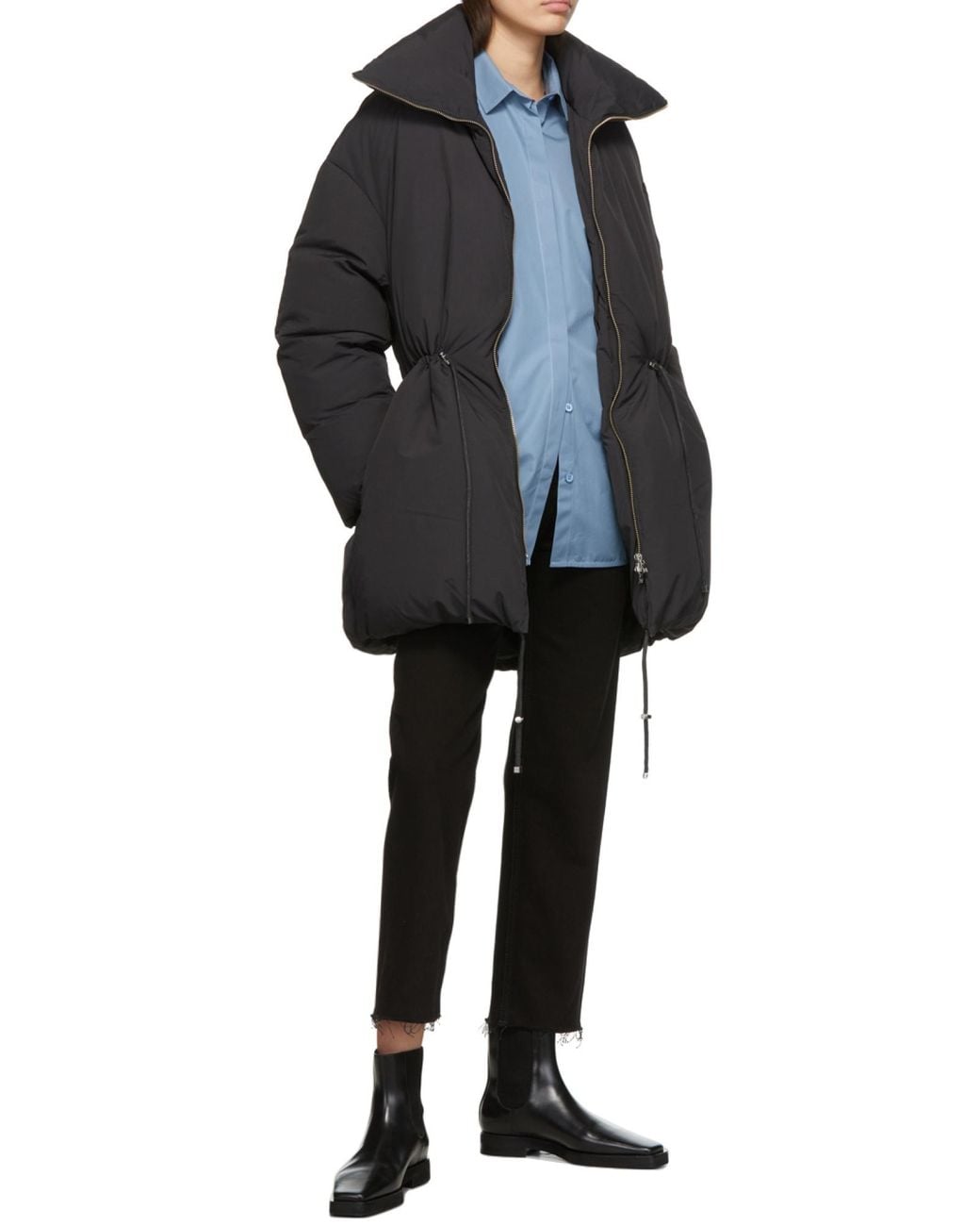 Totême Black Cropped Straight-Leg Jeans