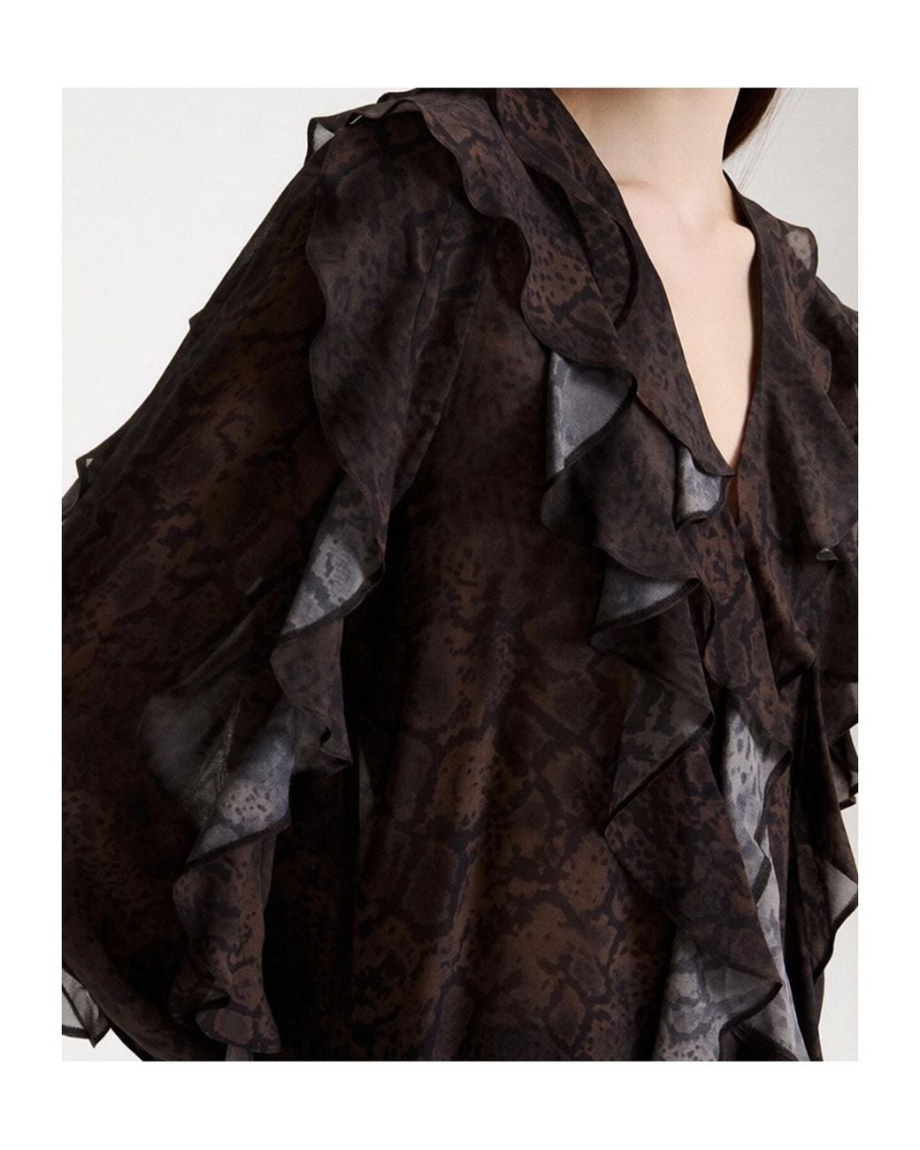 Marella Black Ruffled Blouse