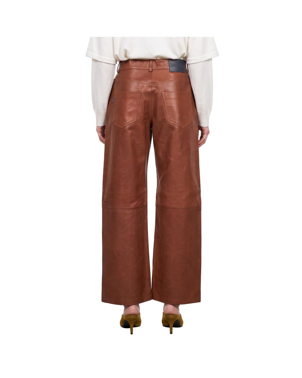Haikure Brown Winny Leather Trousers