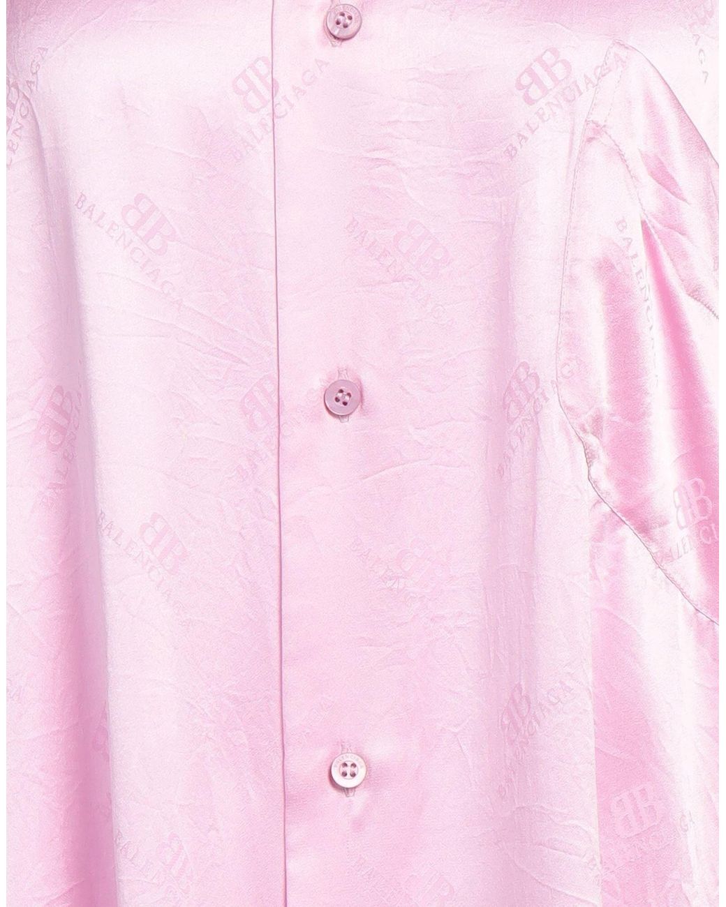 Balenciaga Pink Loose Short-Sleeve Shirt