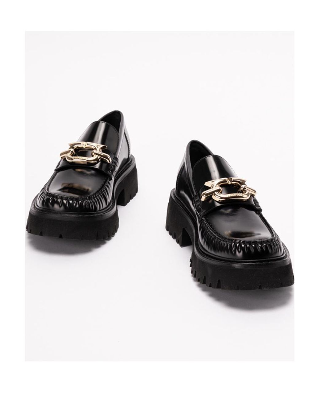 Ferragamo Black Ferragamo Gancini Buckle Slip-On Loafers