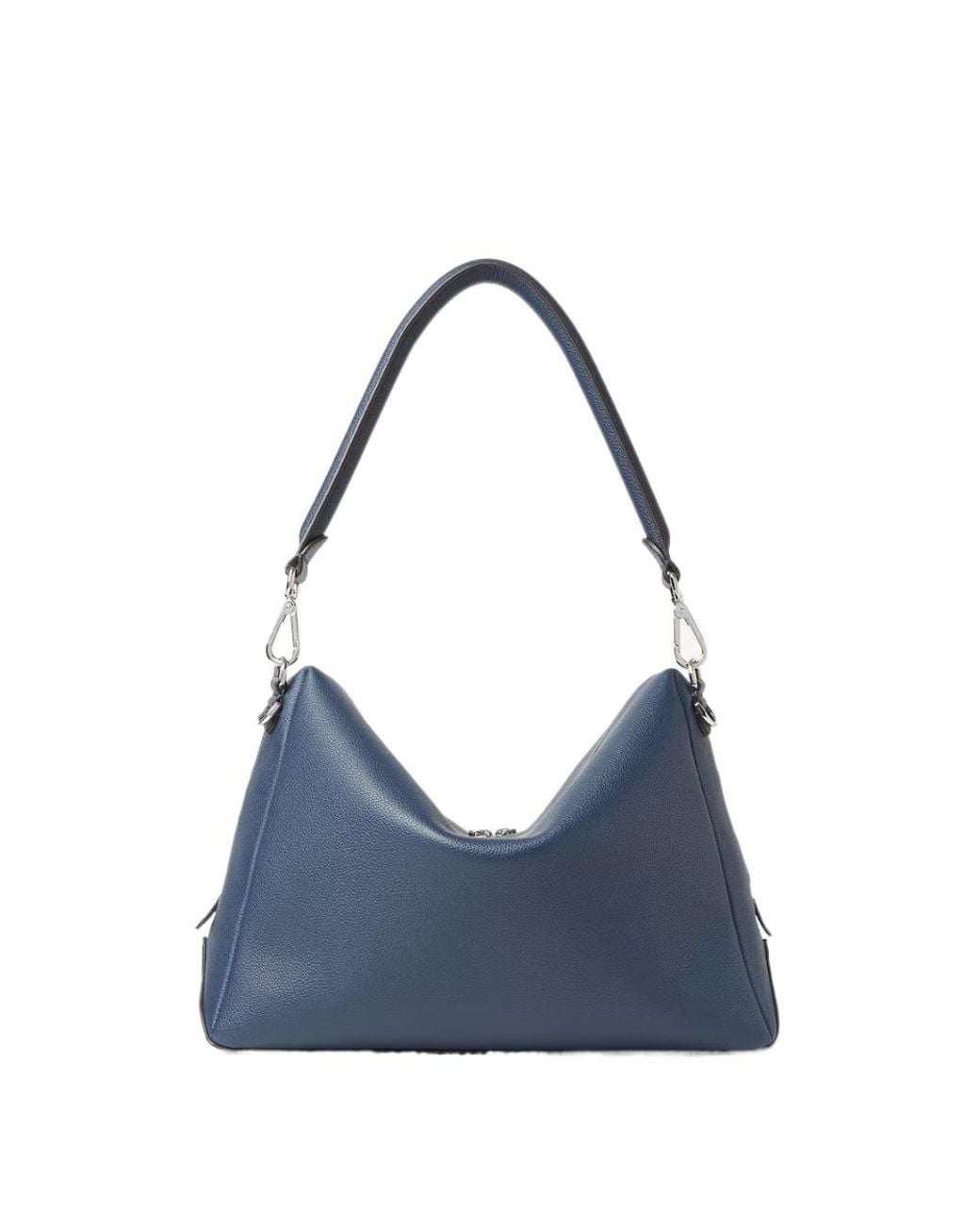 Fendi Blue Large Lui Pebbled Leather Messenger Bag for men