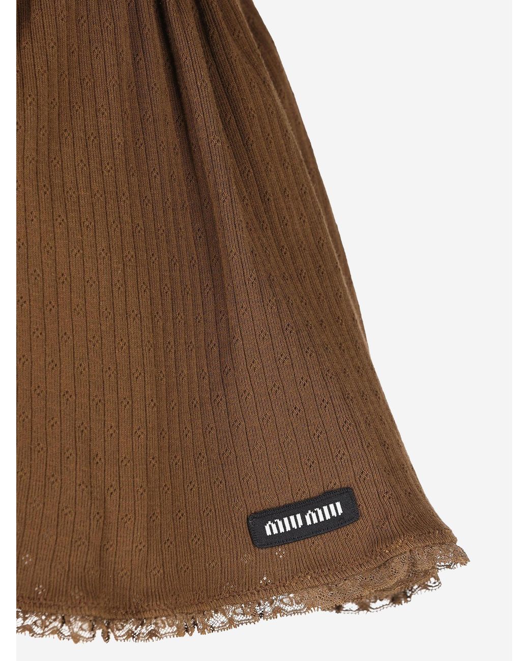 Miu Miu Brown Garment-Dyed Mini Skirt