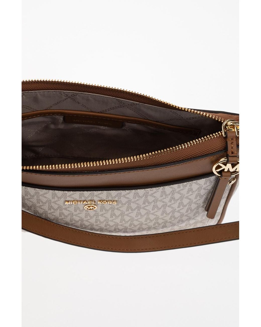 Michael Kors White Michael Jet Set Medium Logo Shoulder Bag