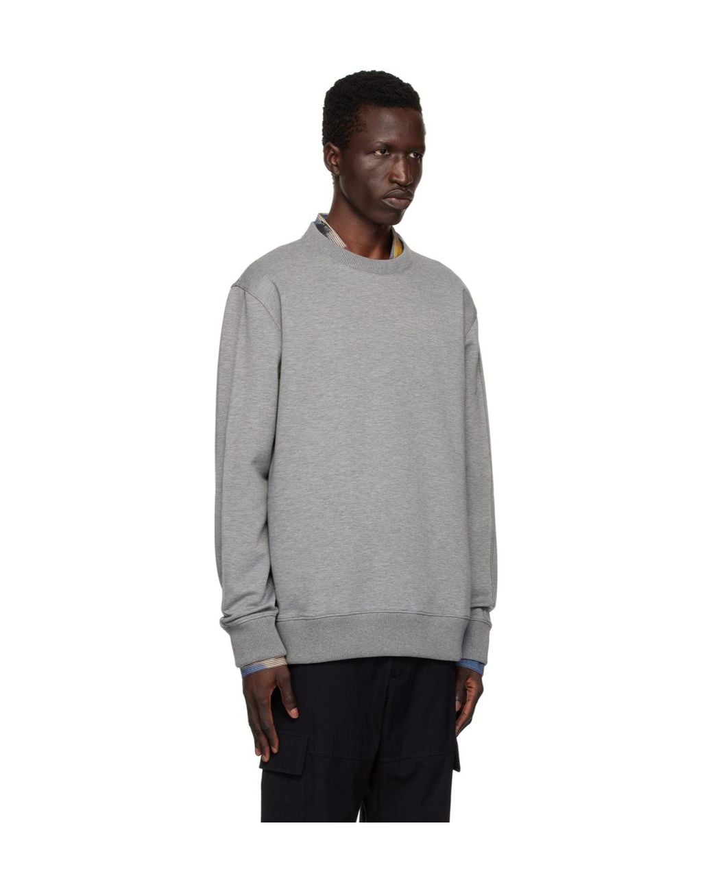 Givenchy Gray Logo Round-Neck Sweater for men