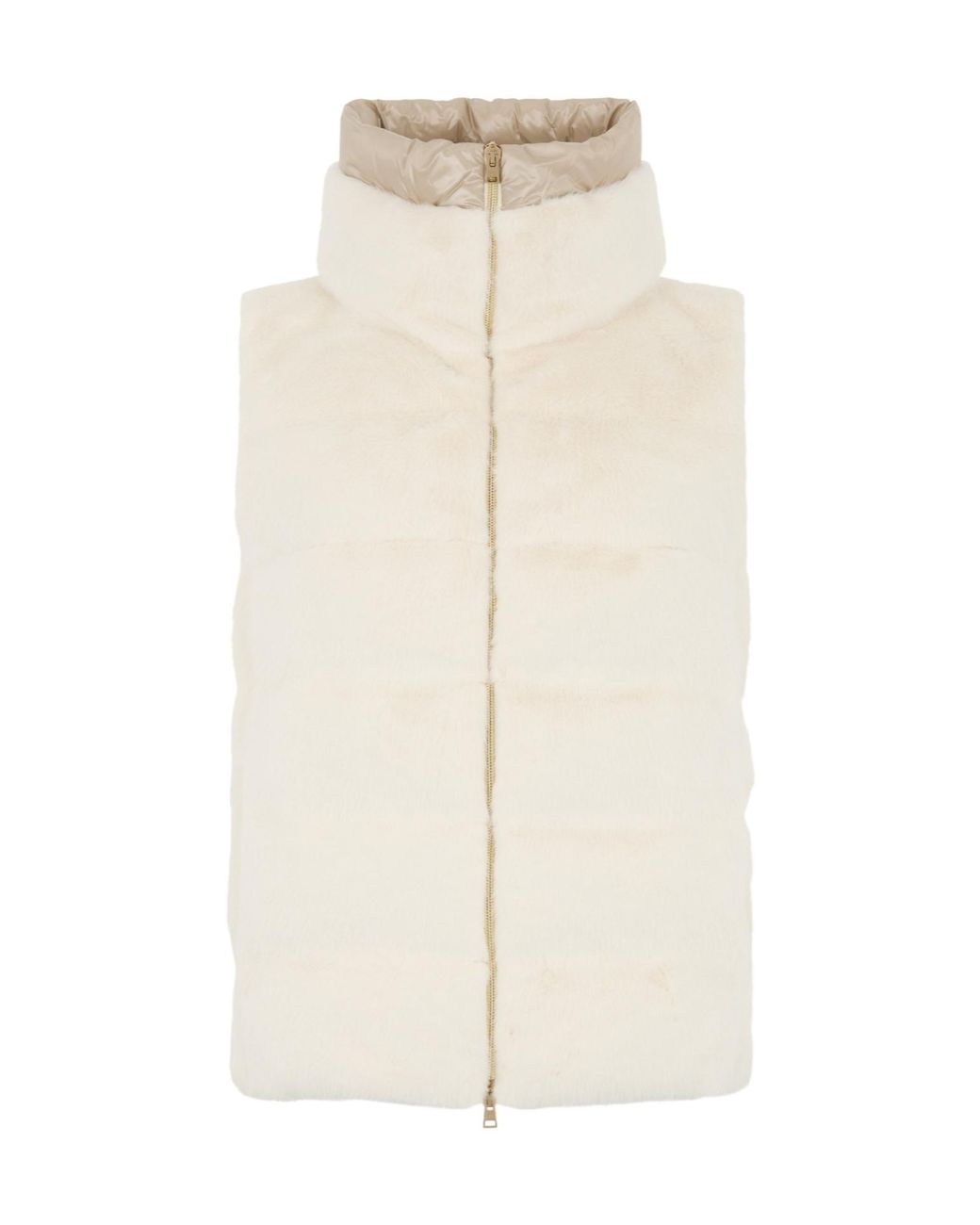 Herno White High-Neck Quilted Vest