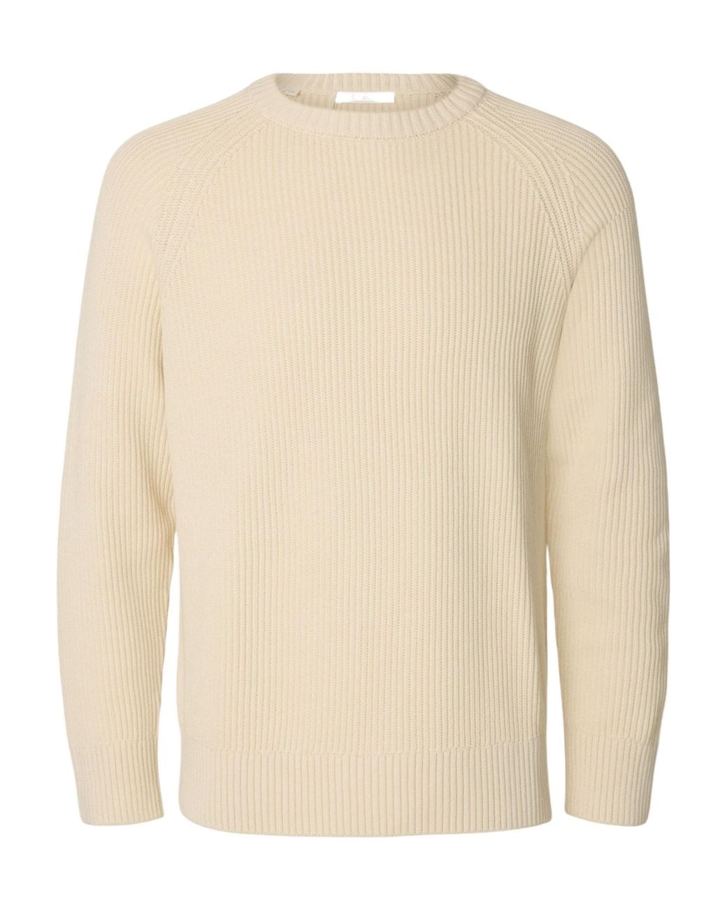 SELECTED Natural Cotton Knitted Pullover for men