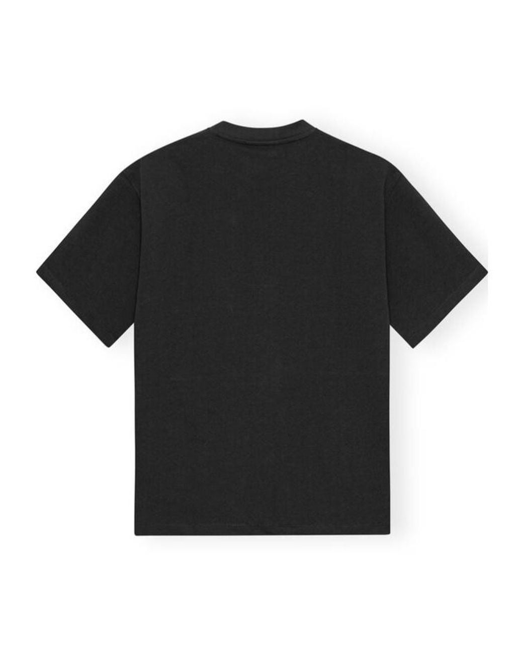 Ganni Black Drop Shoulder Heart T-Shirt