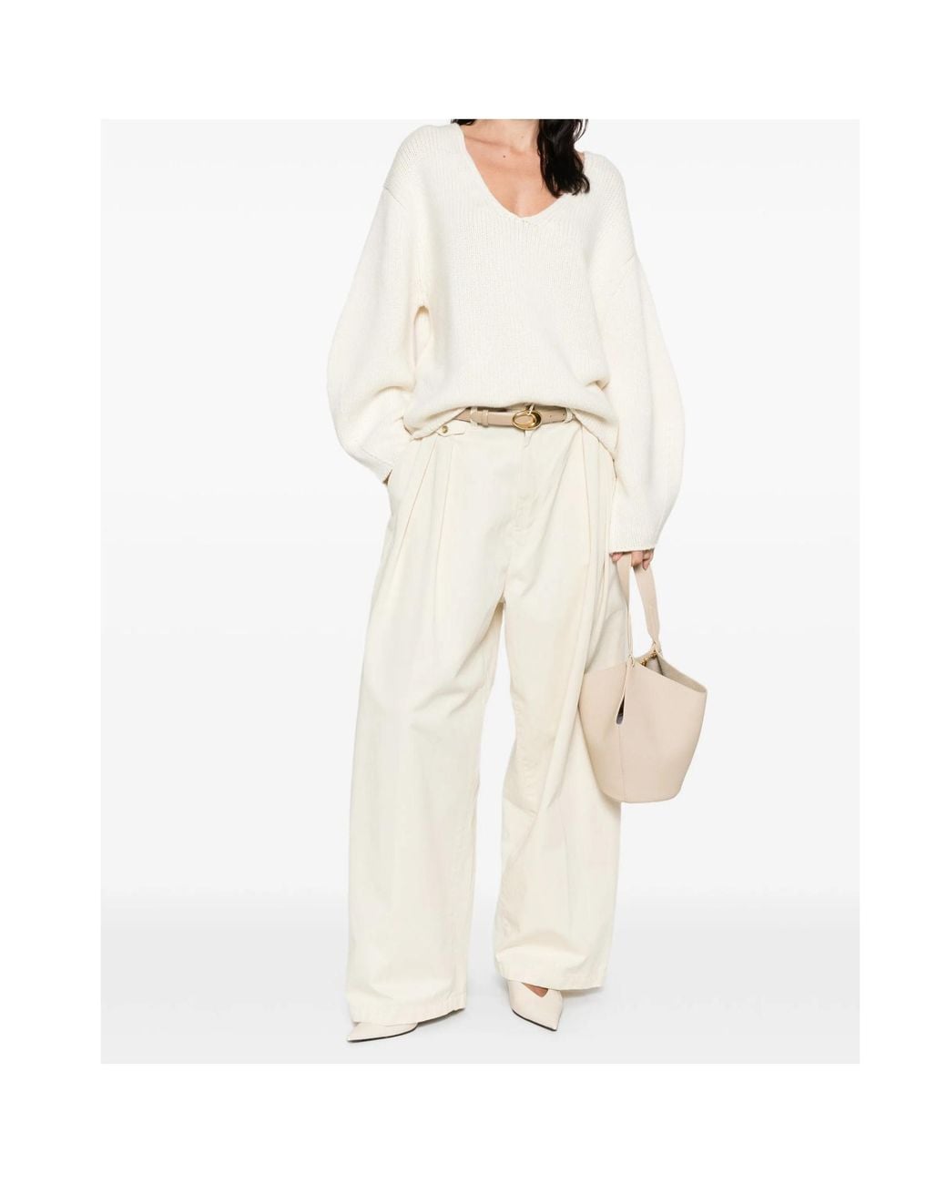 Soft Goat White Spaghetti-Strap Cashmere Top
