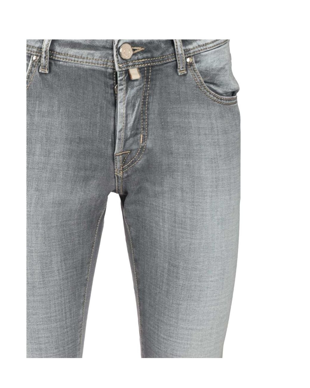 Jacob Cohen Gray Logo Patch Slim Fit Jeans for men