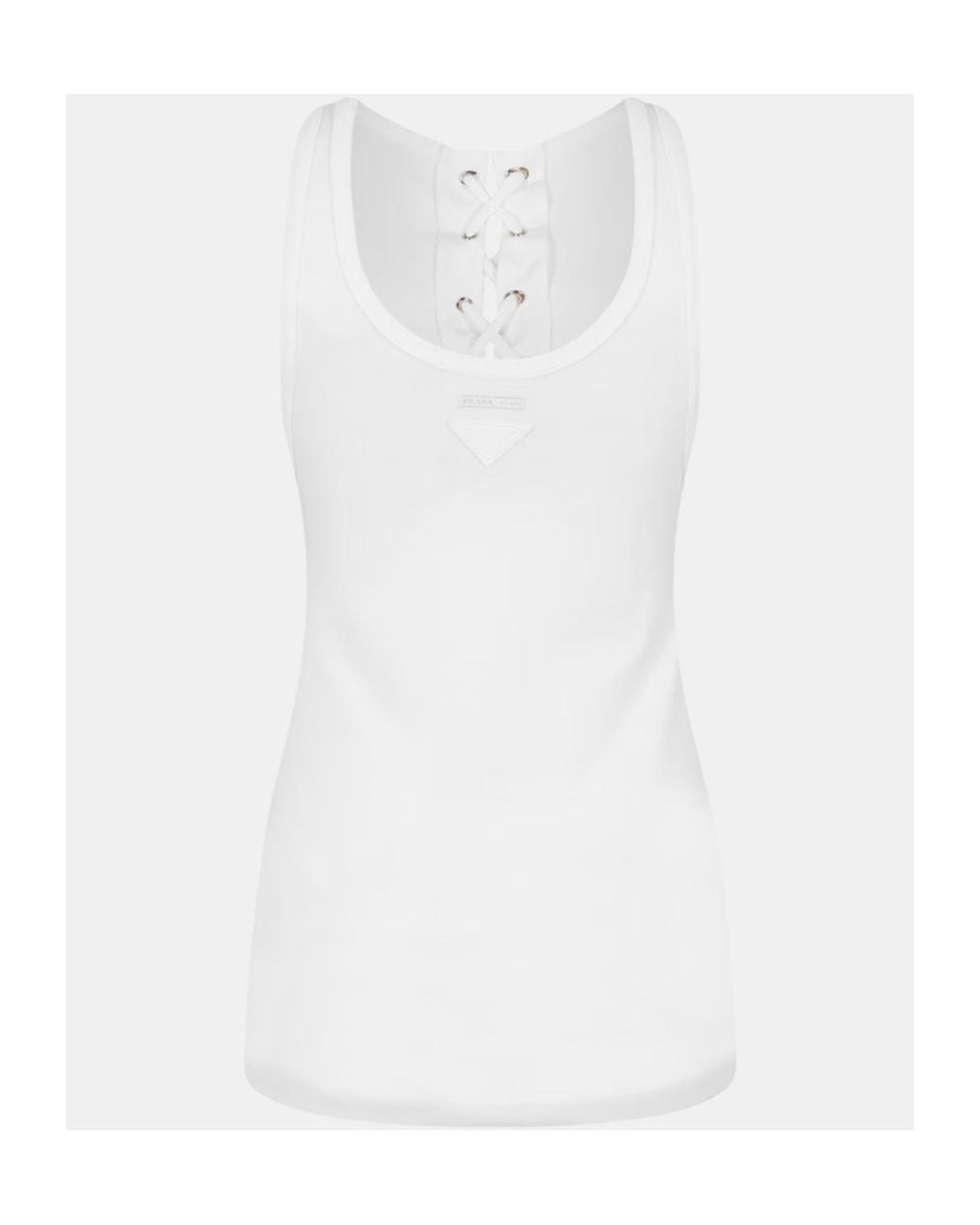Prada White Tie-Neck Vest