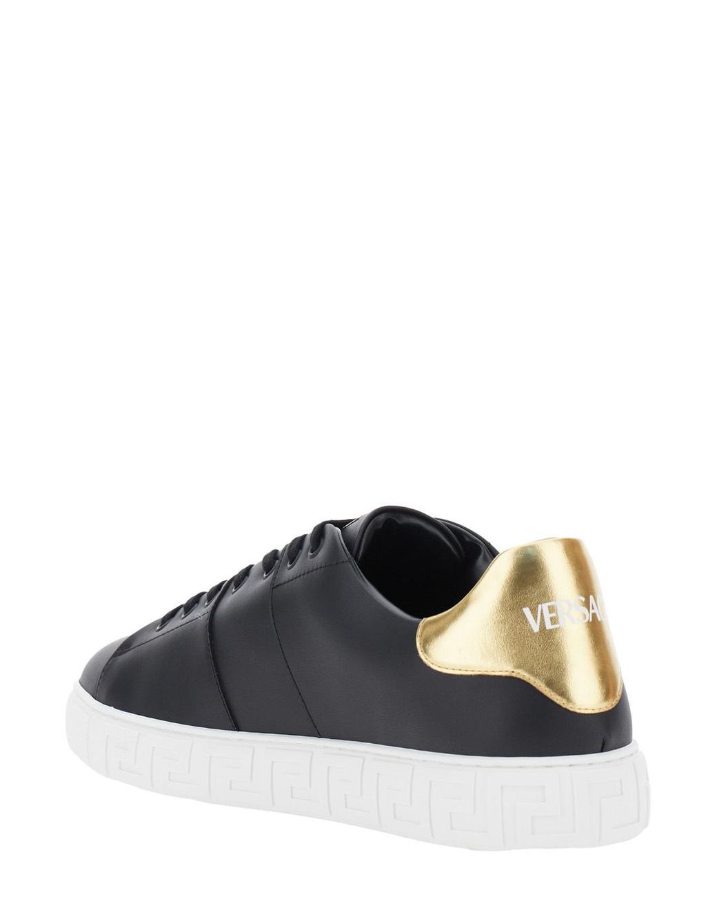 Versace Blue Low Top Sneakers With Contrasting Heel With Logo Lettering And Medusa Plaque for men