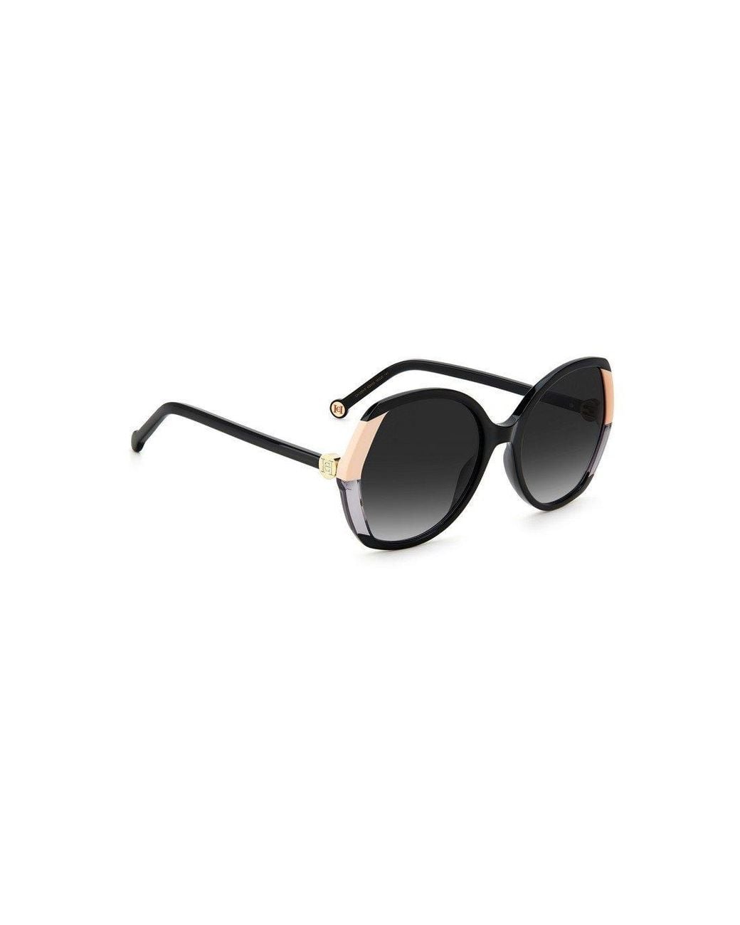 Carolina Herrera Black Oval Frame Full Rim Sunglasses