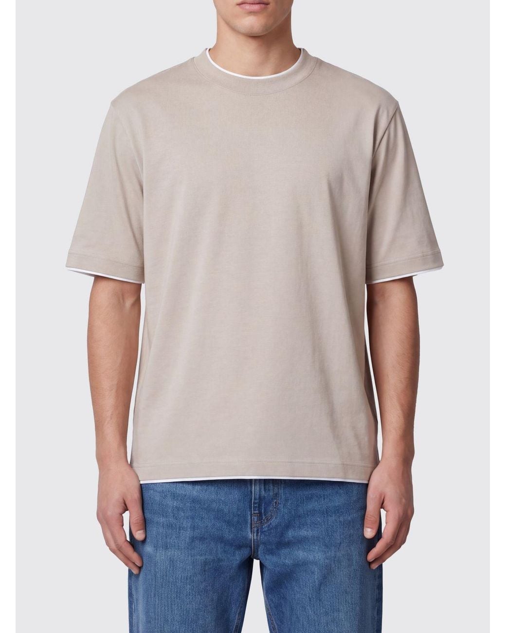 Eleventy White Layered-Effect Short-Sleeve T-Shirt for men