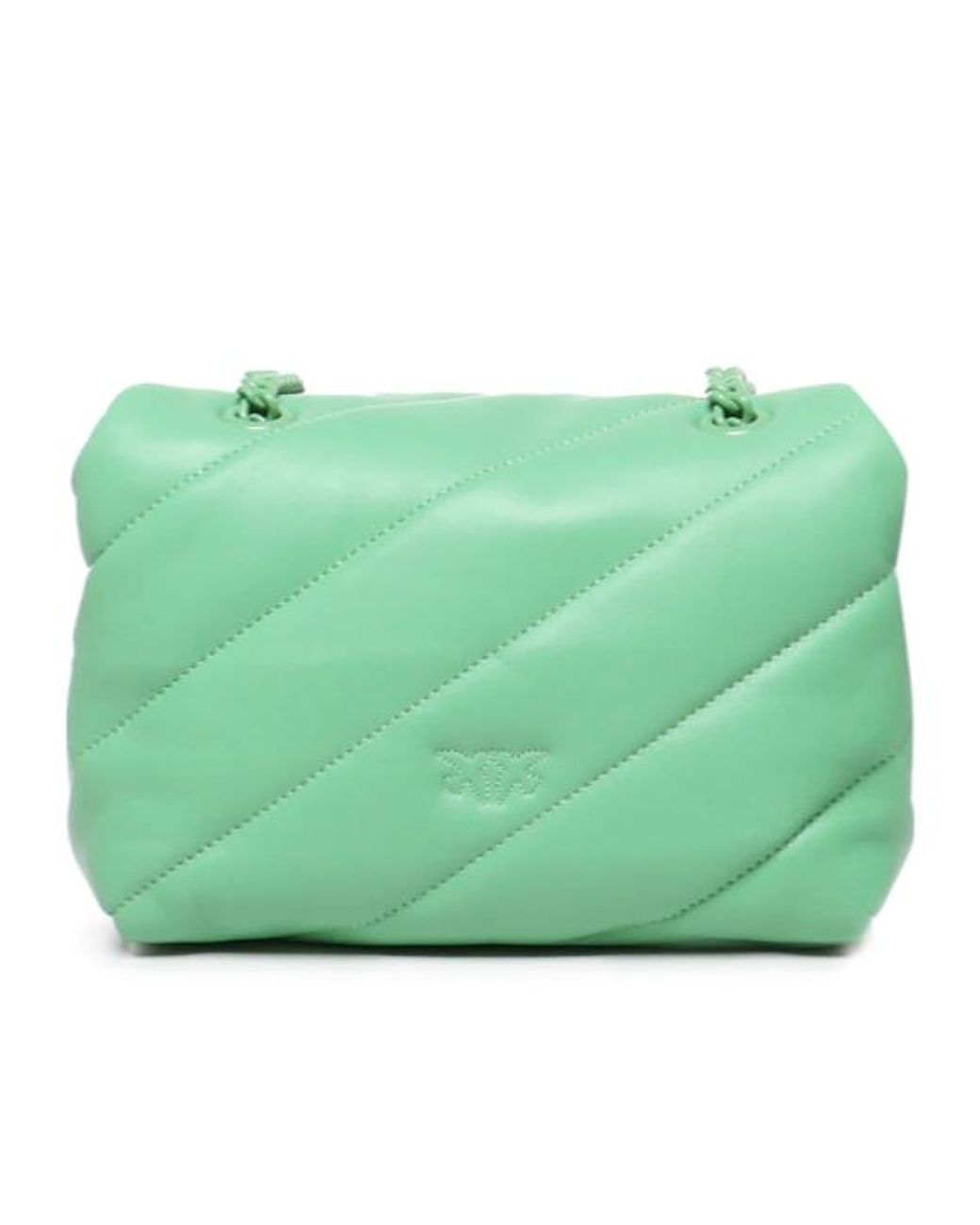 Pinko Green Love Bird Quilted Crossbody Bag