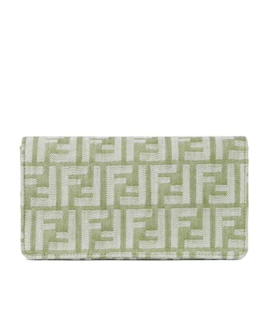 Fendi Metallic Baguette Ff Jacquard Chain-Linked Wallet