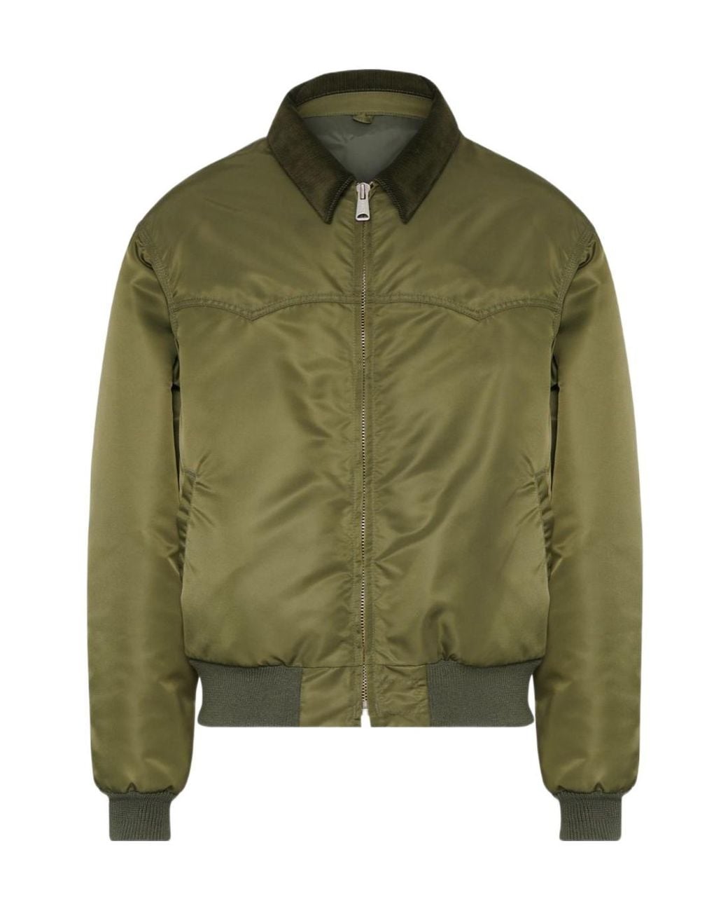 Maison Margiela Green Four Stitches Zip-Up Bomber Jacket for men