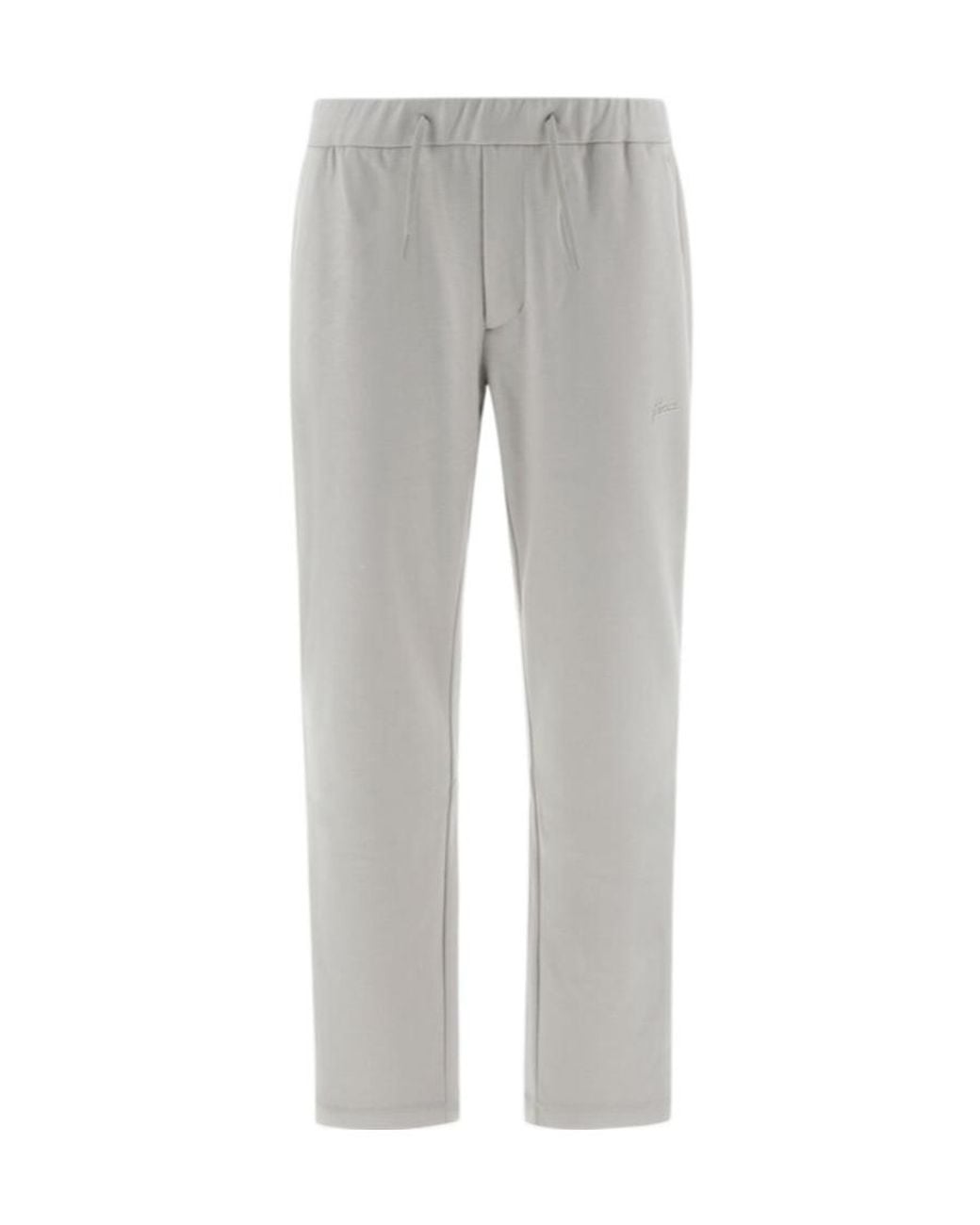 Herno Gray Drawstring Straight-Leg Trousers for men