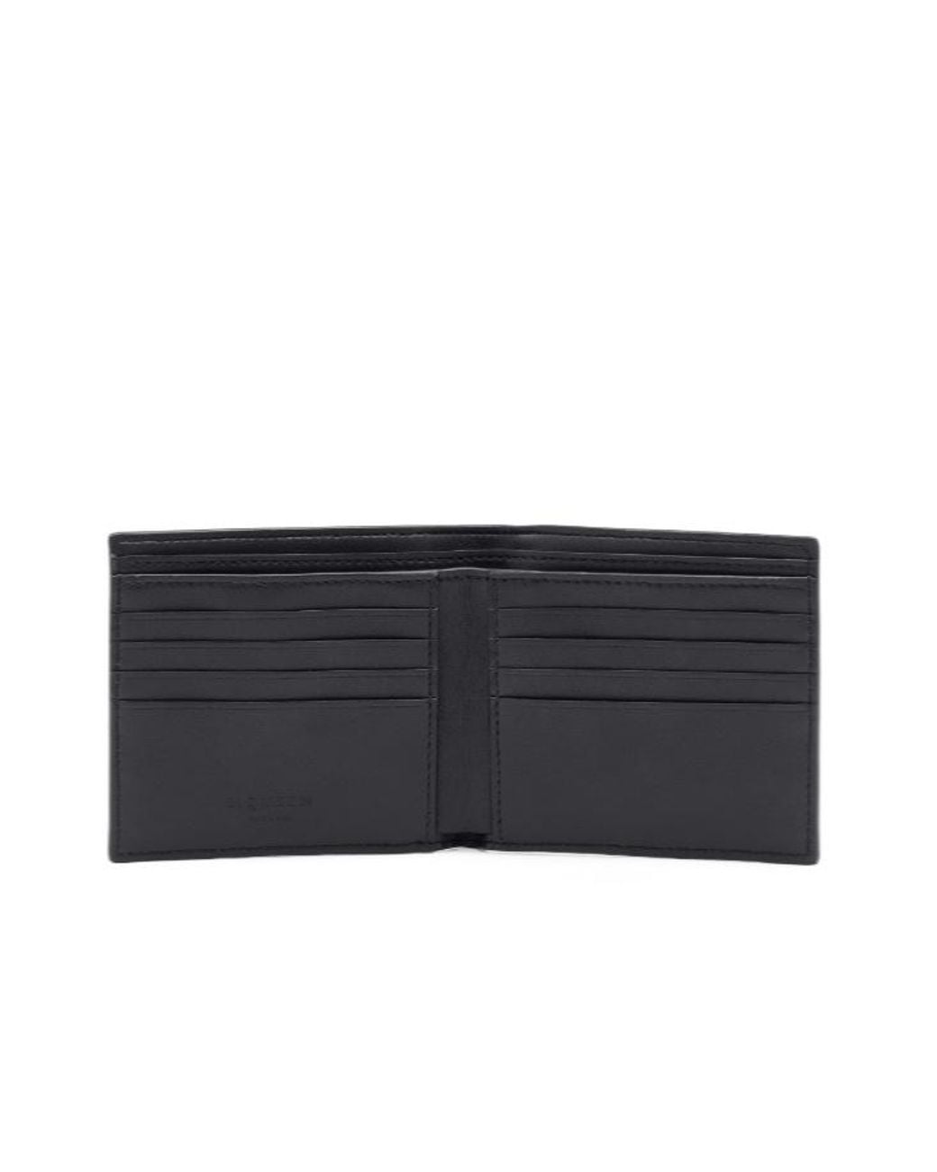McQueen Black Logo Plaque Bi-Fold Wallet for men