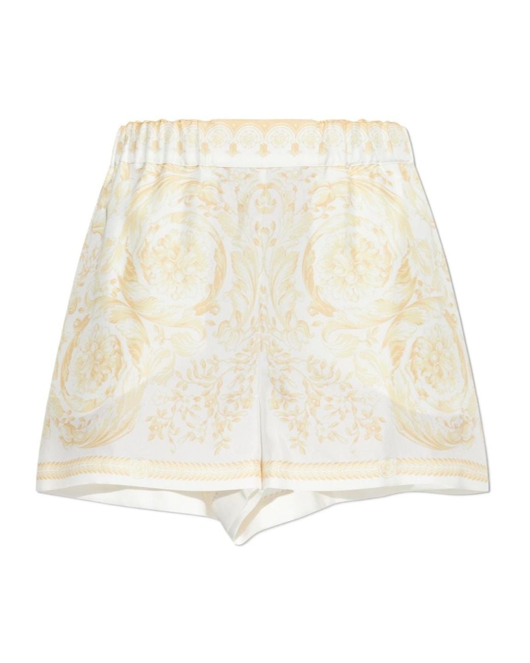 Versace Natural Pattern-Printed Elasticated-Waistband Shorts