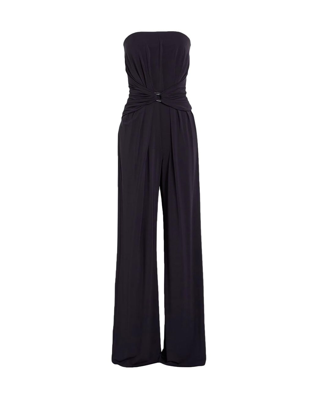 Max Mara Blue Solid-Color Strapless Tube Top Jumpsuit