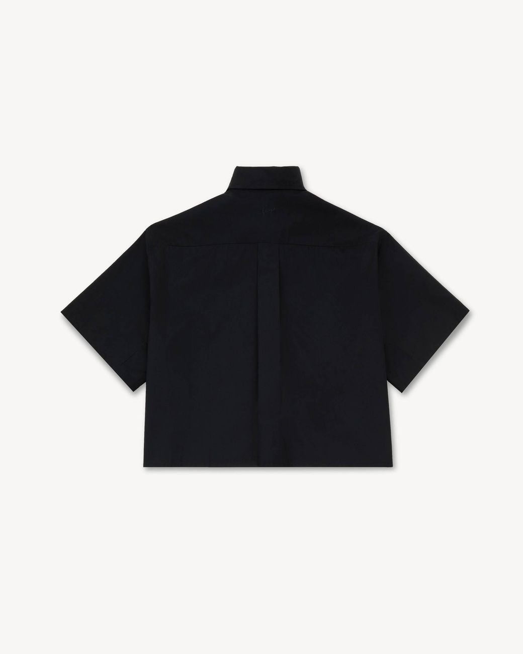 KENZO Black Floral Embroidered Cropped Shirt