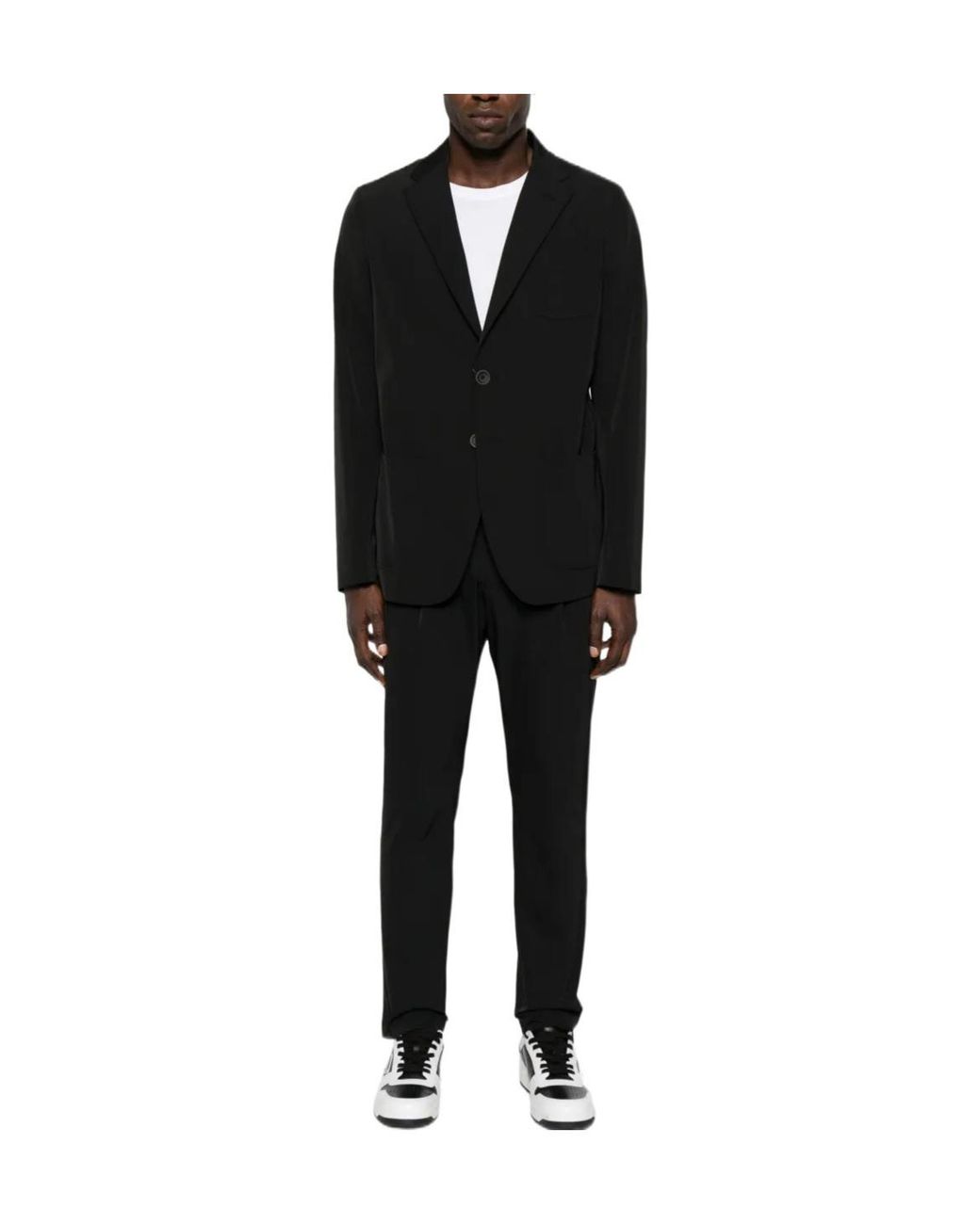 Herno Black Drawstring-Waist Slim-Cut Trousers for men