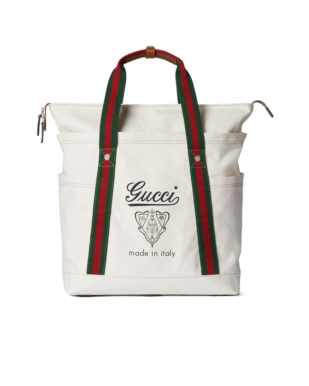 Gucci White Medium Web Canvas Bag for men