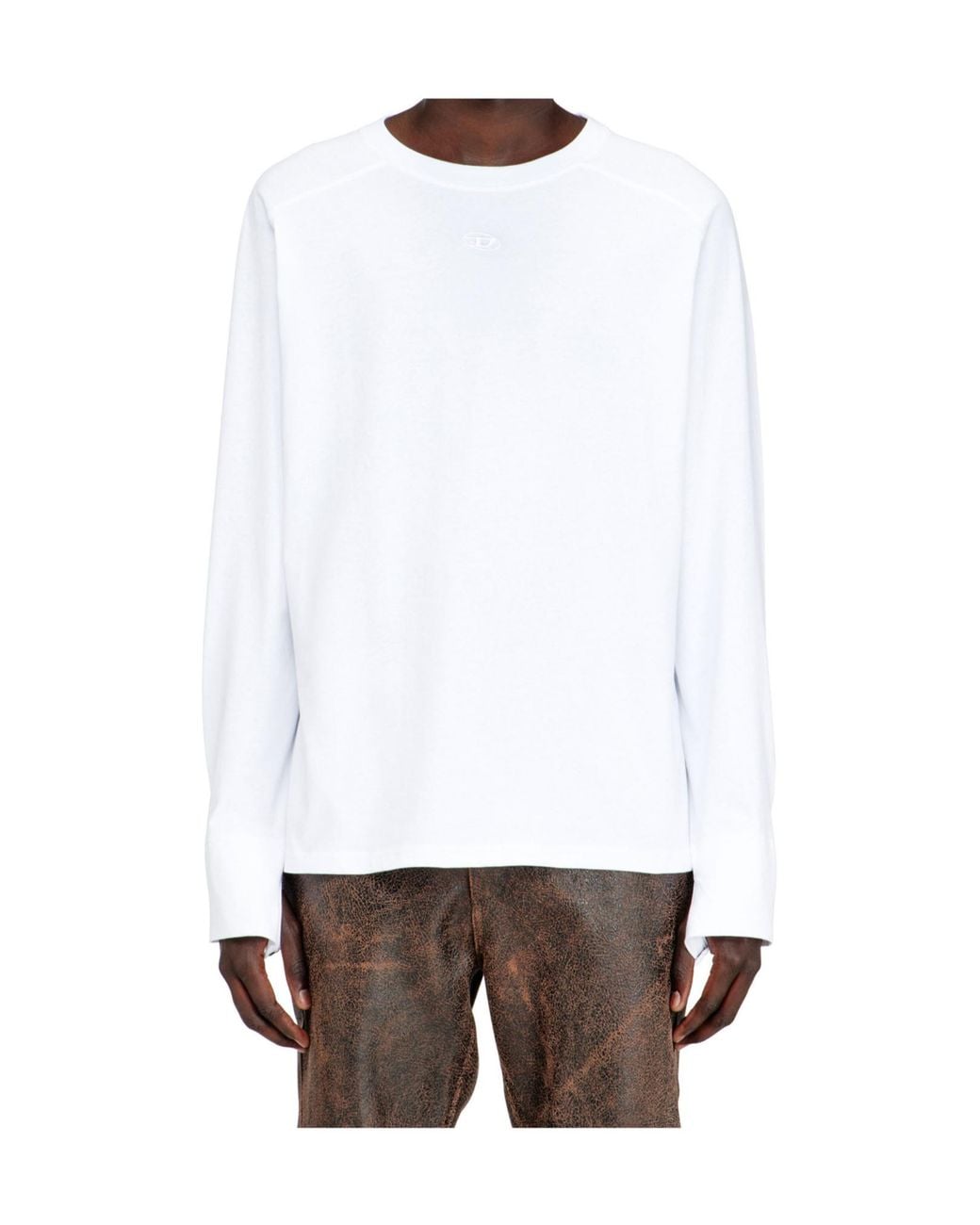 DIESEL White T-Kristian Raglan Long-Sleeve T-Shirt for men