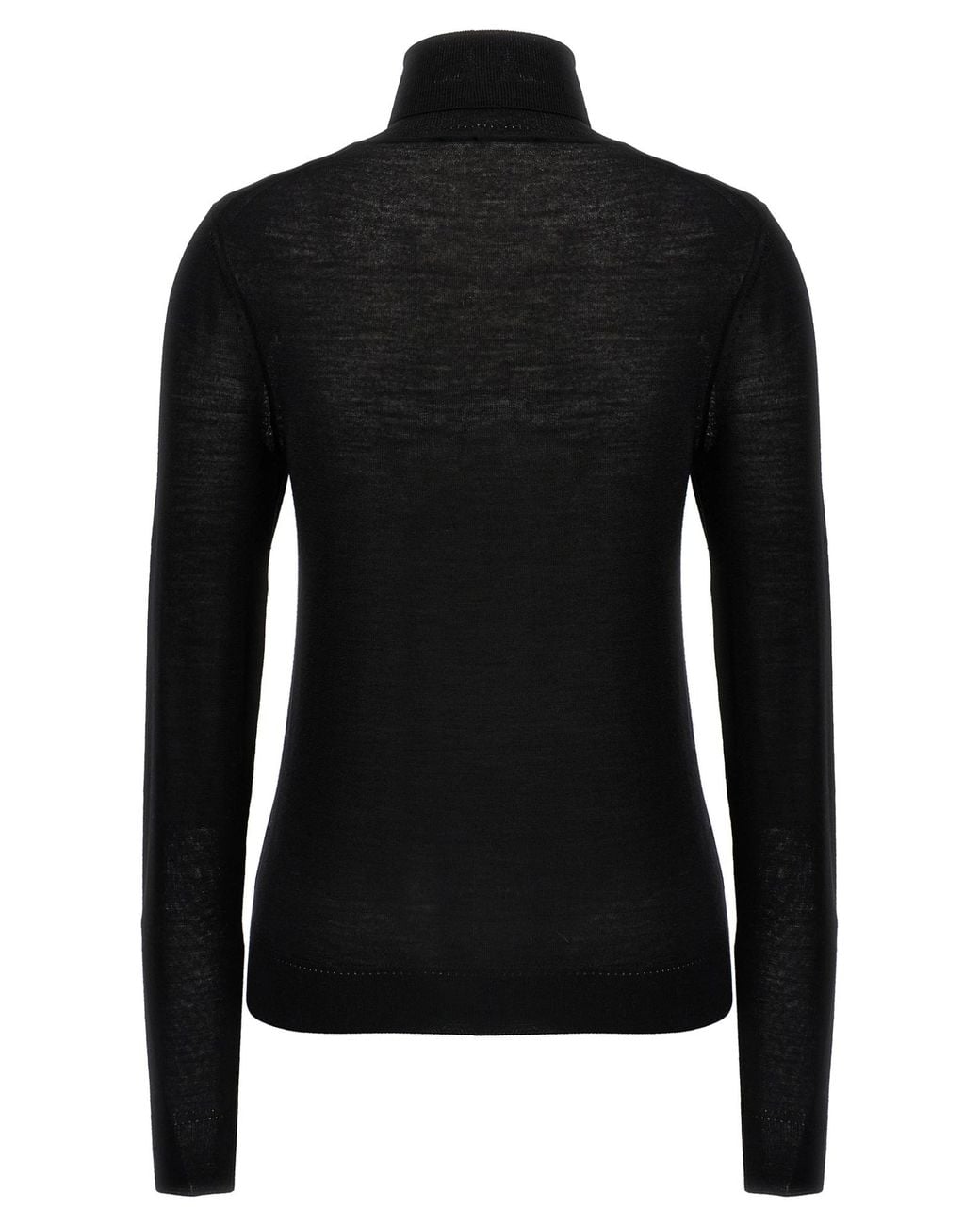 Saint Laurent Black Cassandre Turtleneck Long-Sleeved Jumper