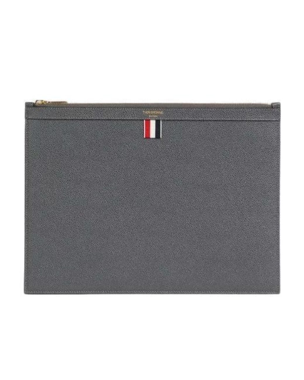Thom Browne Gray Logo Document Holder for men