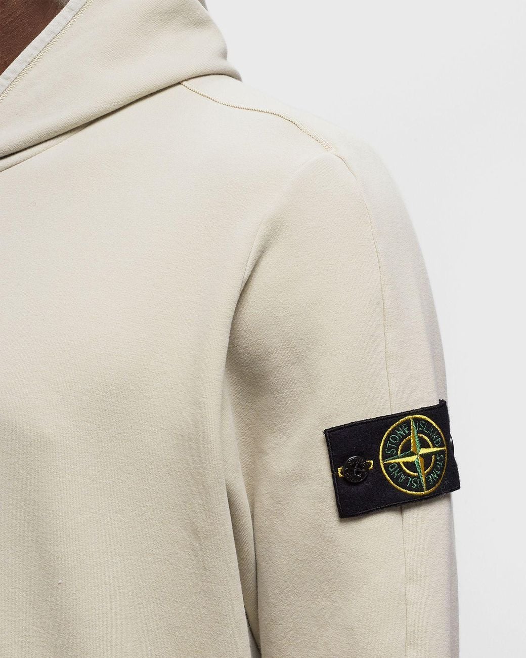 Stone Island Gray Compass Patch Long-Sleeved Hoodie for men