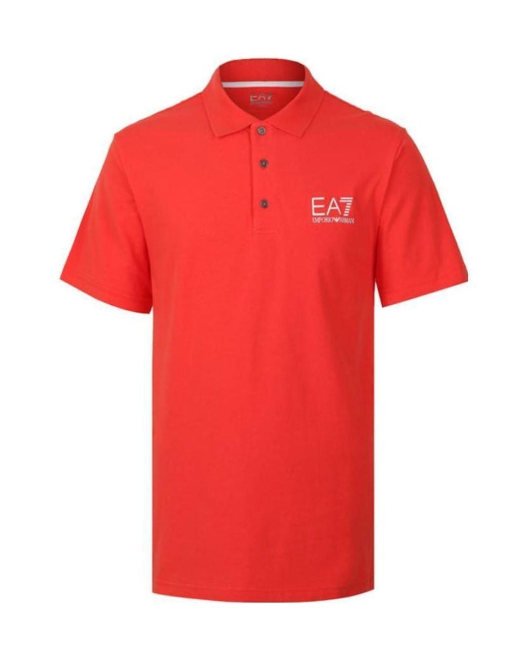 EA7 Red Logo Collar Polo Shirt for men