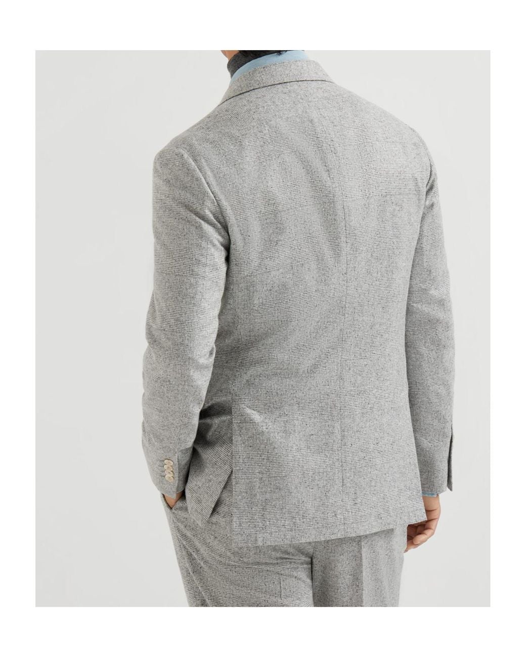 Brunello Cucinelli Gray Three-Button Blazer for men