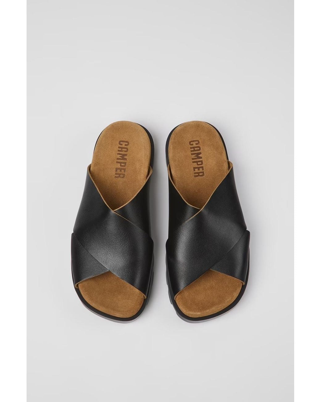 Camper Black Brutus Leather Sandals