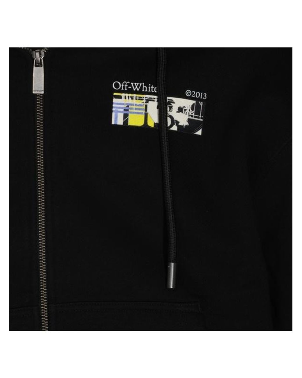 Off-White c/o Virgil Abloh Black Printed Zip-Up Hoodie for men