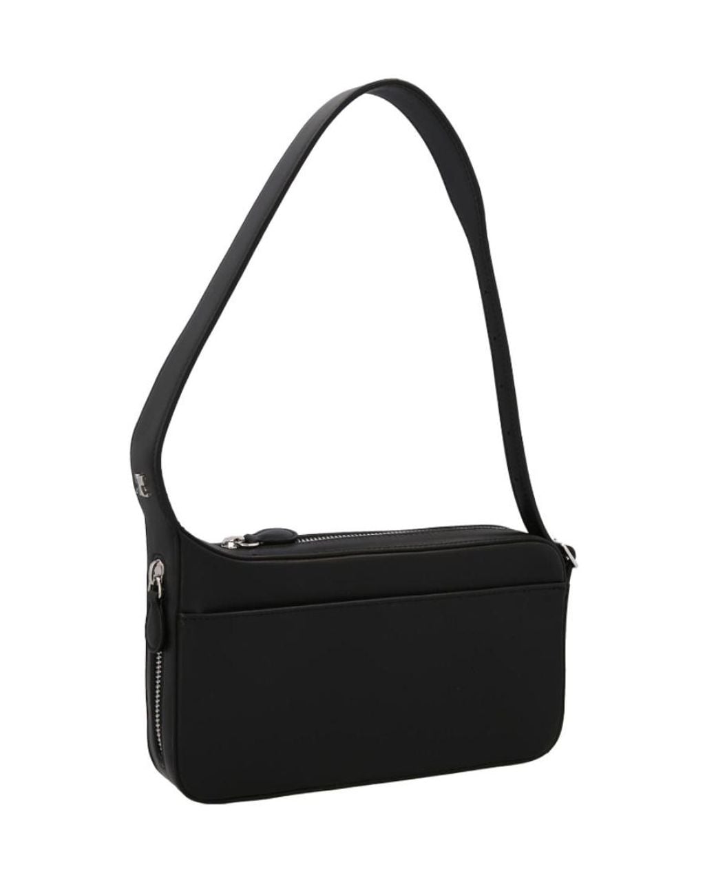Courreges Black Courrèges Logo Plaque Zip-Up Shoulder Bag