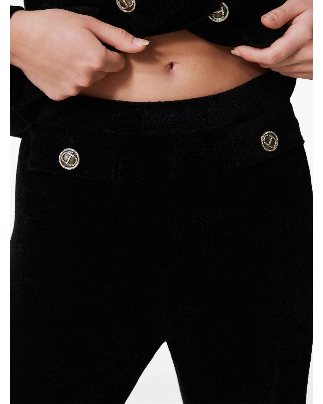 Twinset Black Oval T Knit Flared Trousers