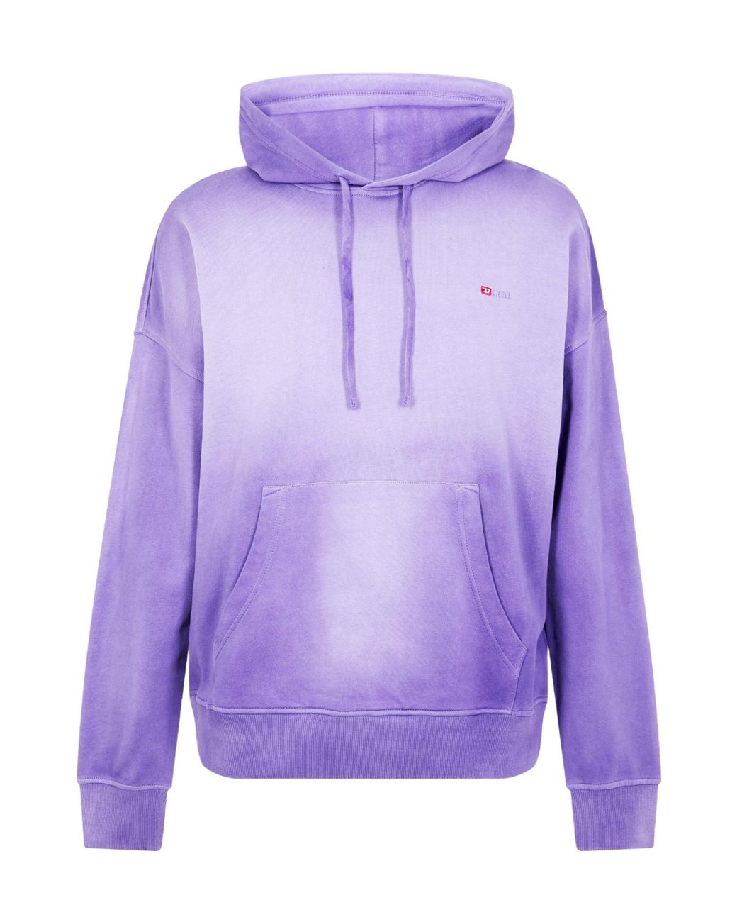 DIESEL Purple Gradient Wash Drawstring Hoodie for men